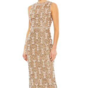 MAC DUGGAL 93764 EMBELLISHED HIGH NECK SLEEVELESS A-LINE VINTAGE COPPER DRESS 4